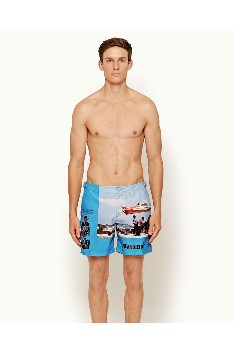 Bulldog Tailored-Fit Swim Shorts, Alternate, color, LIVE AND LET DIE