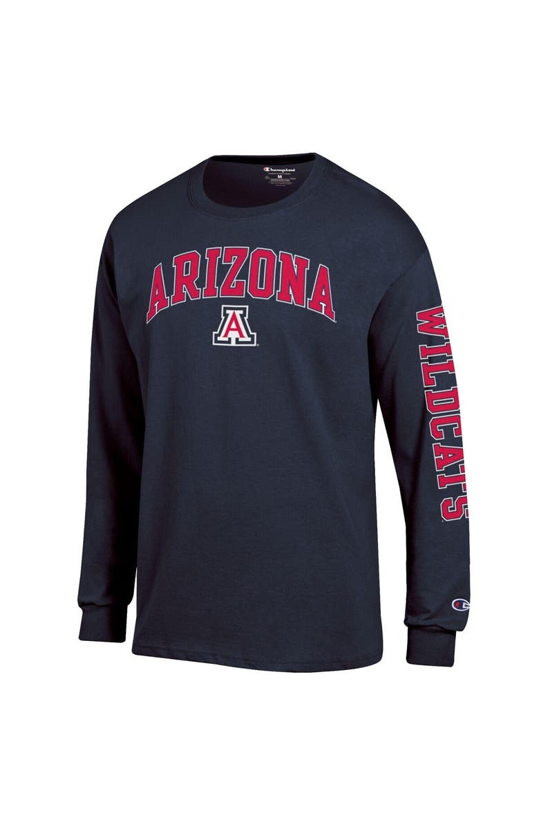 Champion Men's Champion  Navy Arizona Wildcats Arch Over Logo 2-Hit Long Sleeve T-Shirt, Alternate, color, Navy