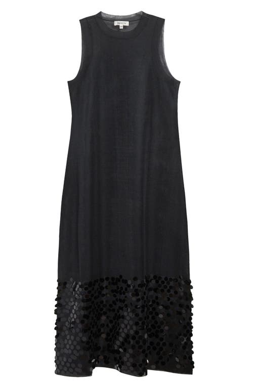 Zankov Molly Sequined-hem Mesh Maxi Dress In Black