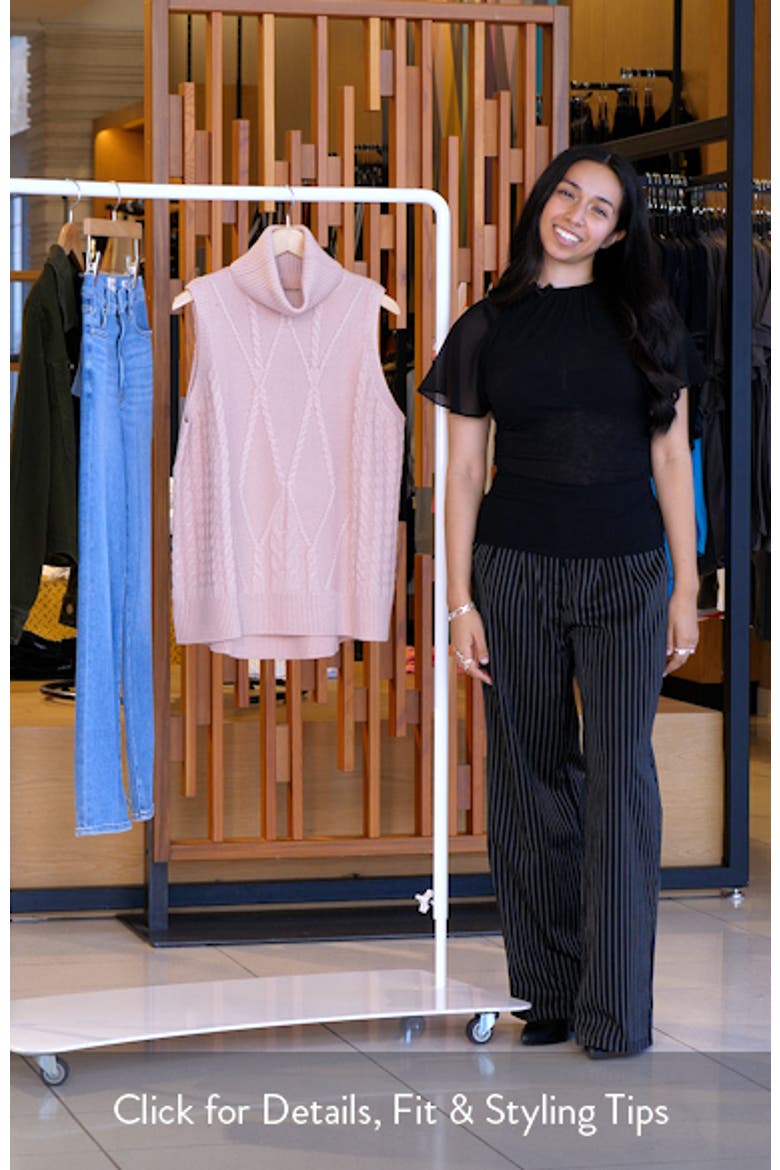 Cable Stitch Sleeveless Turtleneck Sweater video