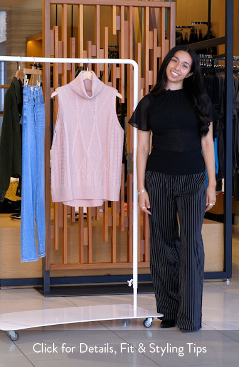 Cable Stitch Sleeveless Turtleneck Sweater, sales video thumbnail