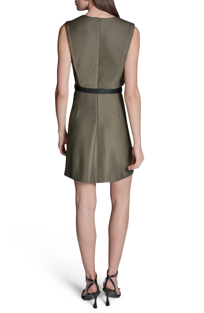 BCBG Sleeveless Belted Minidress, Alternate, color, Moss