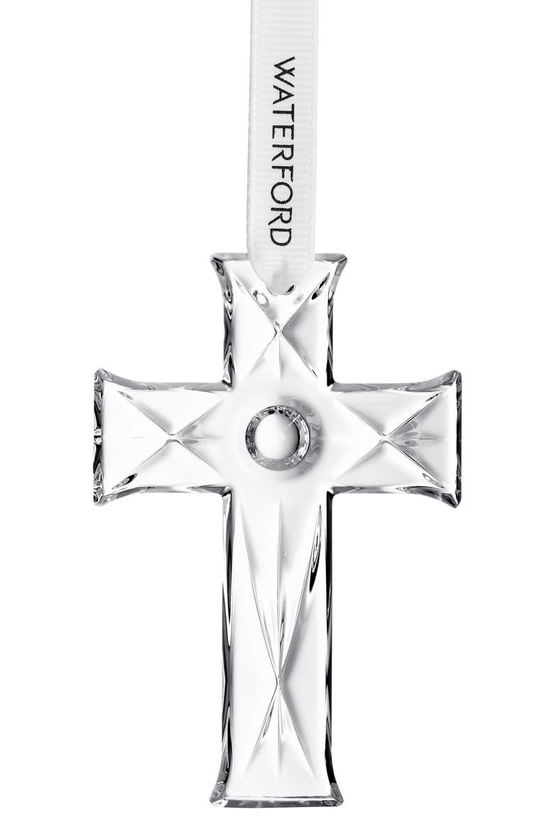 Mini Cross Crystal Ornament, Main, color, NO COLOR