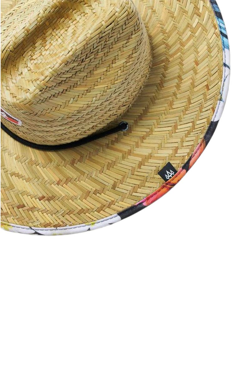 Hemlock Koa Big Kids Straw Lifeguard Hat, Alternate, color, Hawaiian Floral