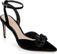 Jewel Badgley Mischka Tailynn Pointed Toe Velvet Pump