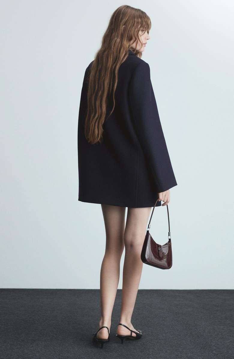 MANGO Double Breasted Wool Blend Coat, Alternate, color,