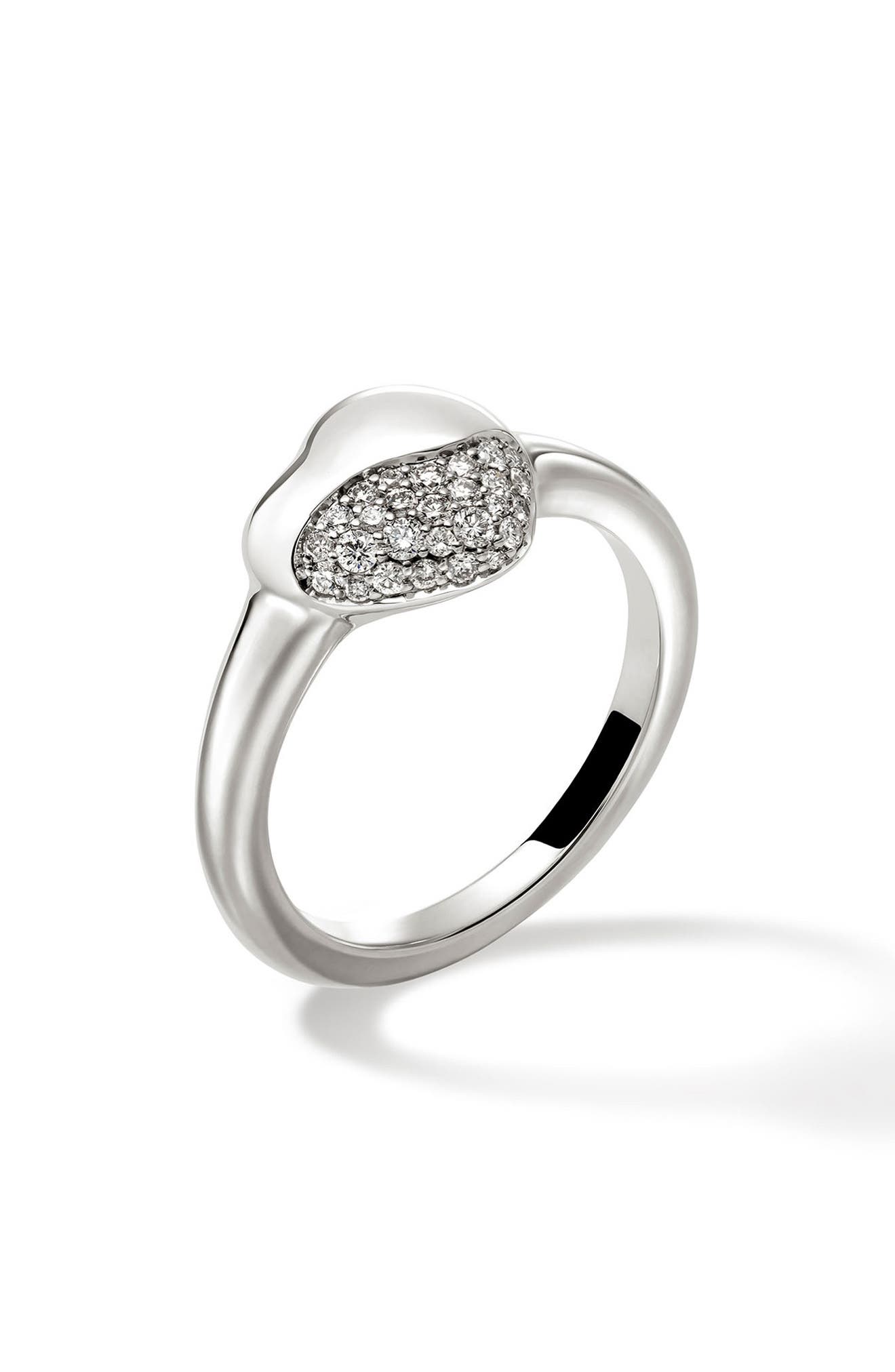 John Hardy Pebble Heart Diamond Ring