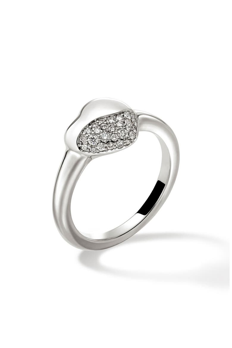 Pebble Heart Diamond Ring, Main, color, SILVER