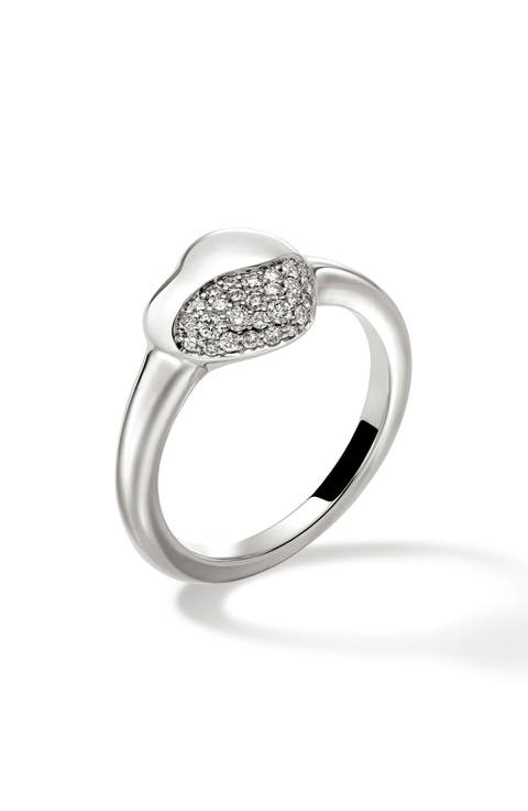 Pebble Heart Diamond Ring