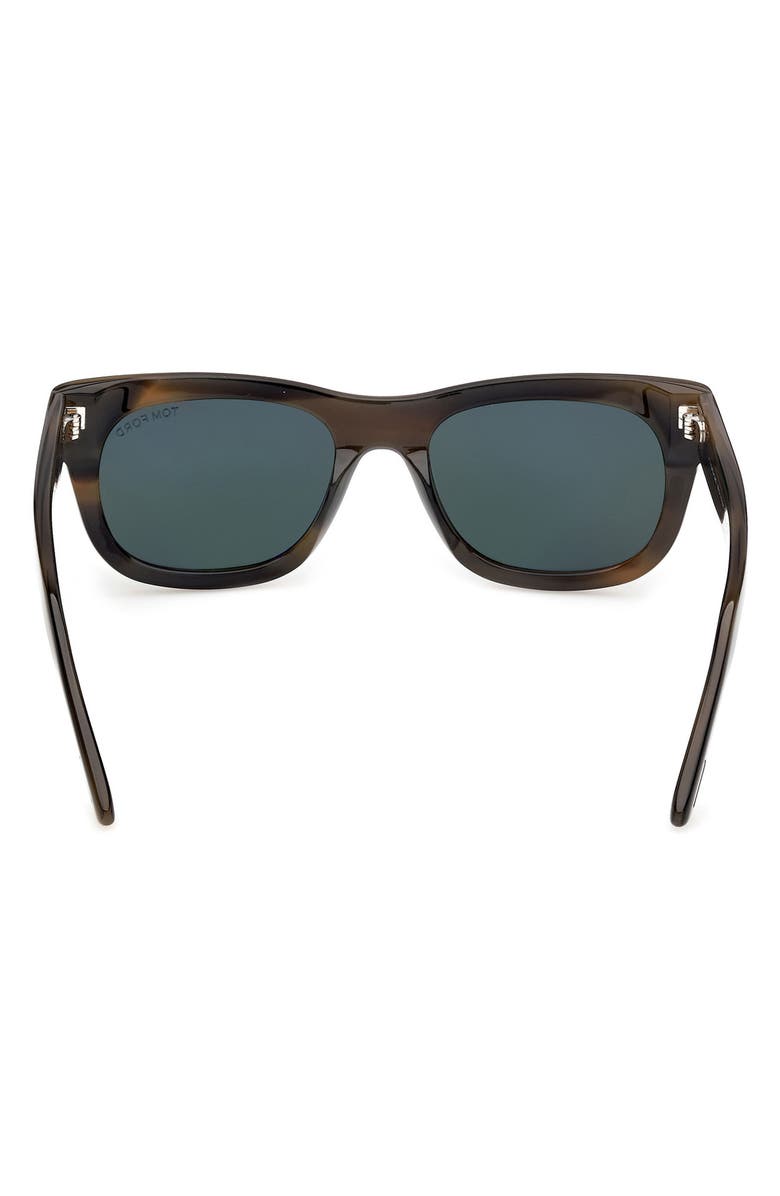TOM FORD 54mm Square Sunglasses, Alternate, color, Coloured Havana / Green