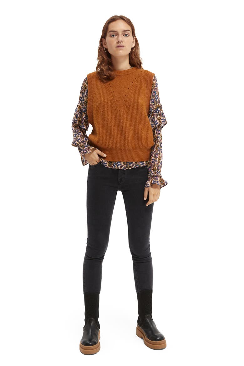 Crewneck Sweater Vest, Alternate, color, COPPER MELANGE