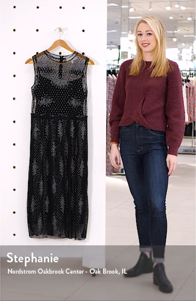 Delyssa Metallic Detail Lace Sleeveless Dress, sales video thumbnail