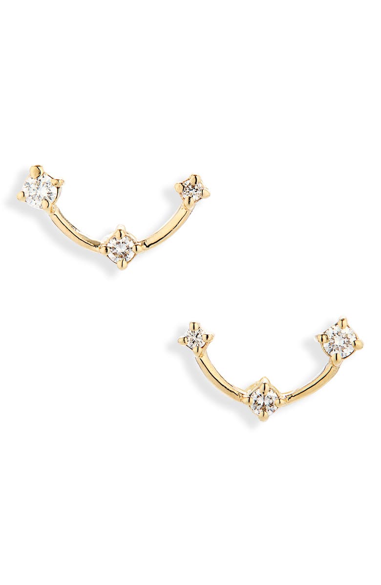 Zoë Chicco 14K Gold Diamond Curved Stud Earrings, Main, color, 14K Yellow Gold