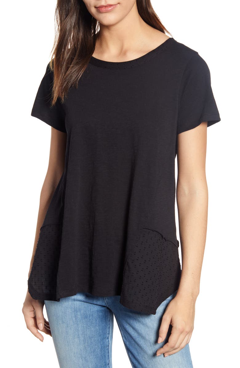 Caslon<sup>®</sup> Clip Dot Detail Tee, Main, color,