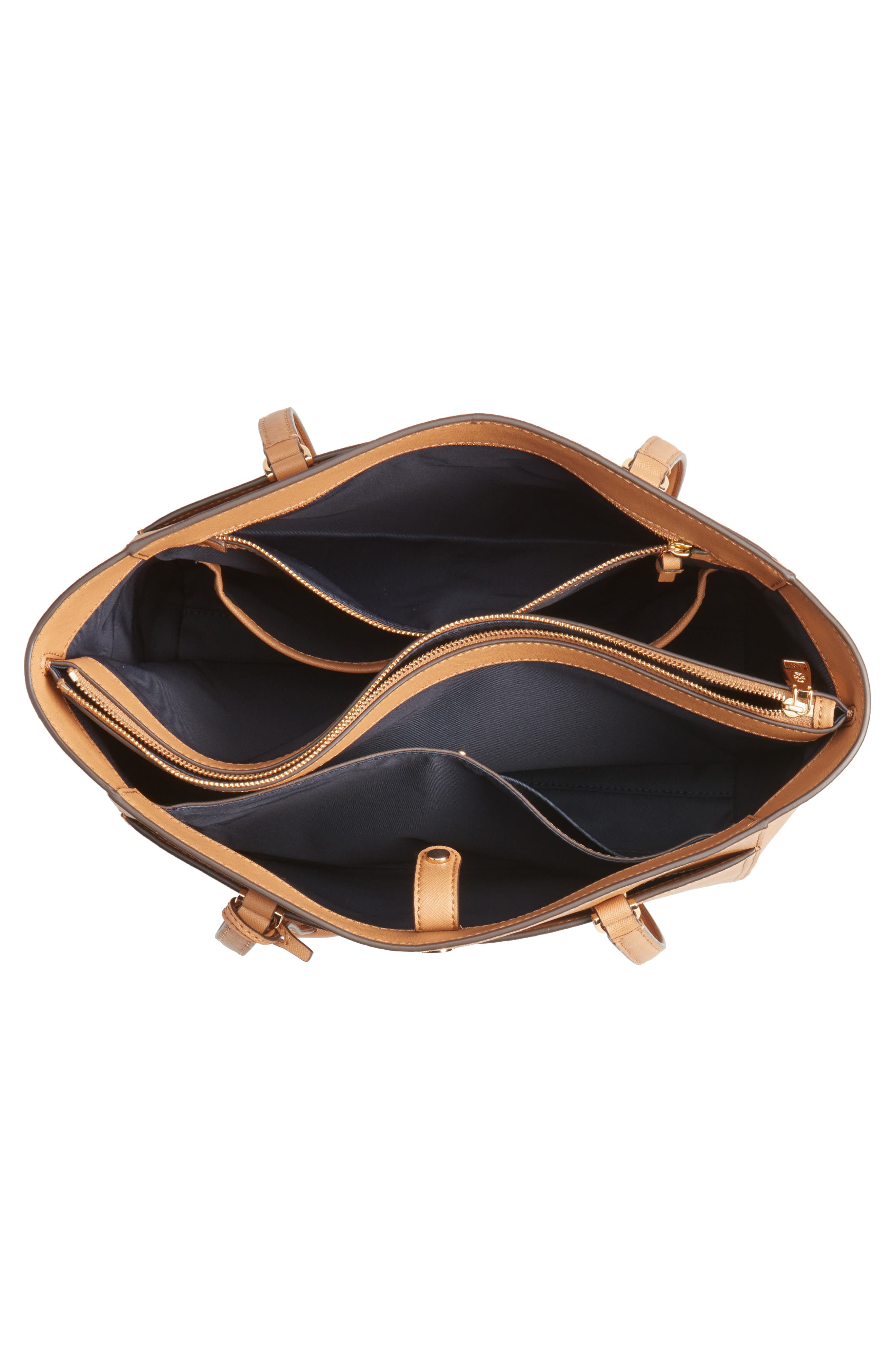 Small Robinson Leather Tote, Alternate, color, CARDAMOM / ROYAL NAVY