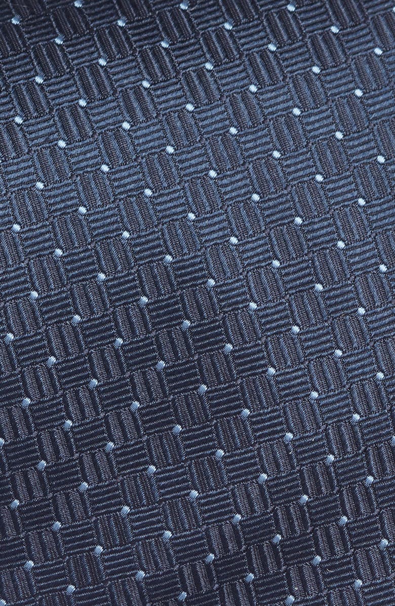 Canali Geometric Silk Tie, Alternate, color, Navy