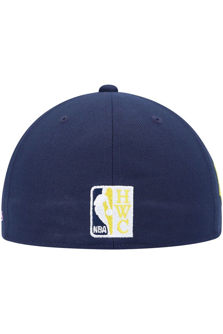 Men's Mitchell & Ness Navy New Jersey Nets 35 Years Burnt Sunrise Fitted Hat, Alternate, color, Navy