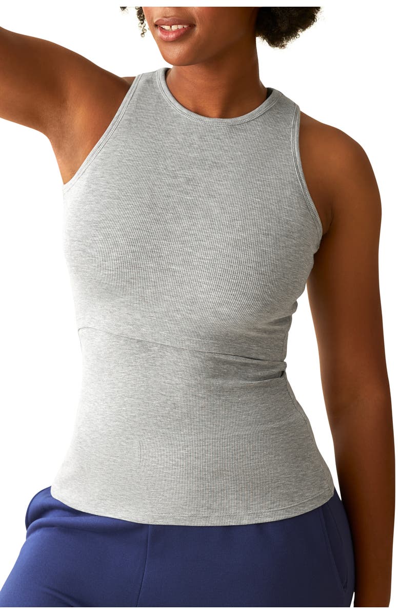 KindredBravely Maternity Ribbed Racerback Nursing Tank, Main, color, Grey Heather