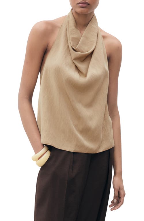 Mango Draped Halter Top In Brown
