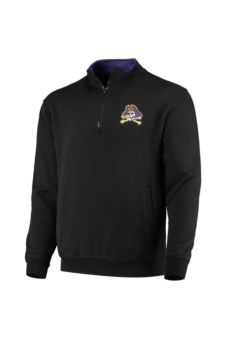 Men's Colosseum Black ECU Pirates Tortugas Logo Quarter-Zip Jacket, Alternate, color, Black