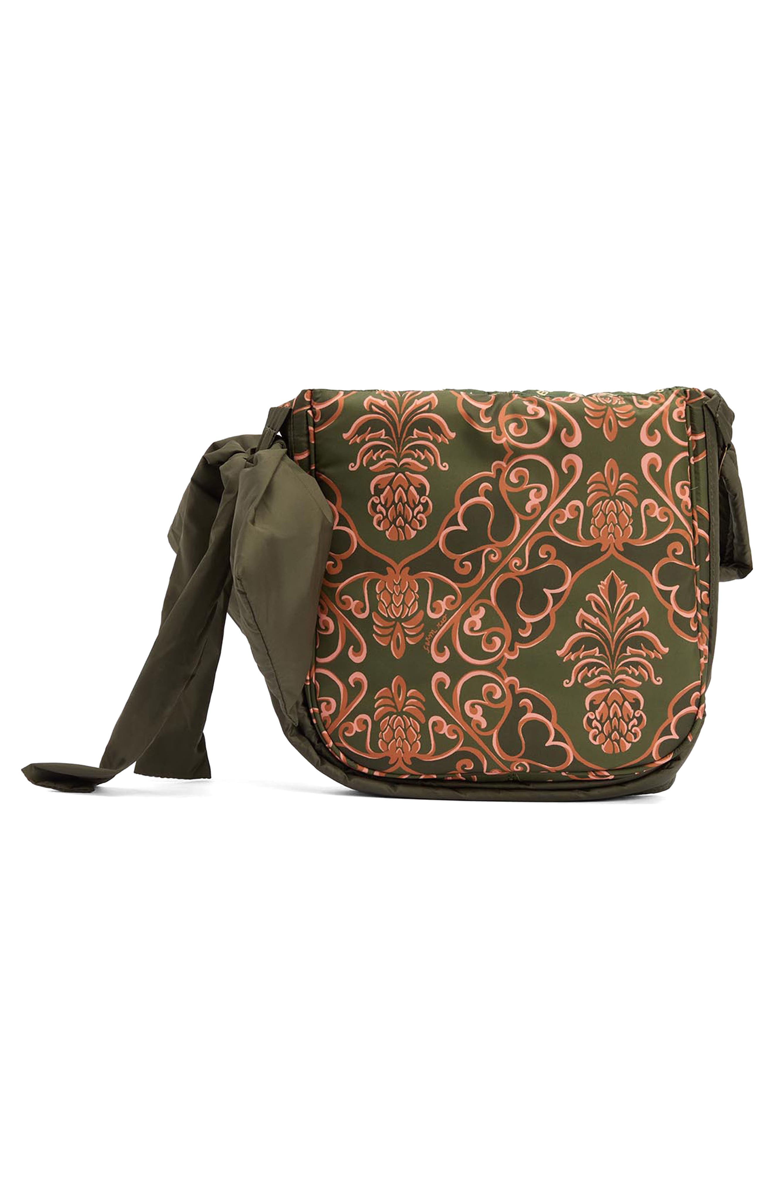 Barbour x FARM Rio Ana Clara Bow Crossbody Bag, Alternate, color, Royal Pineapple Print