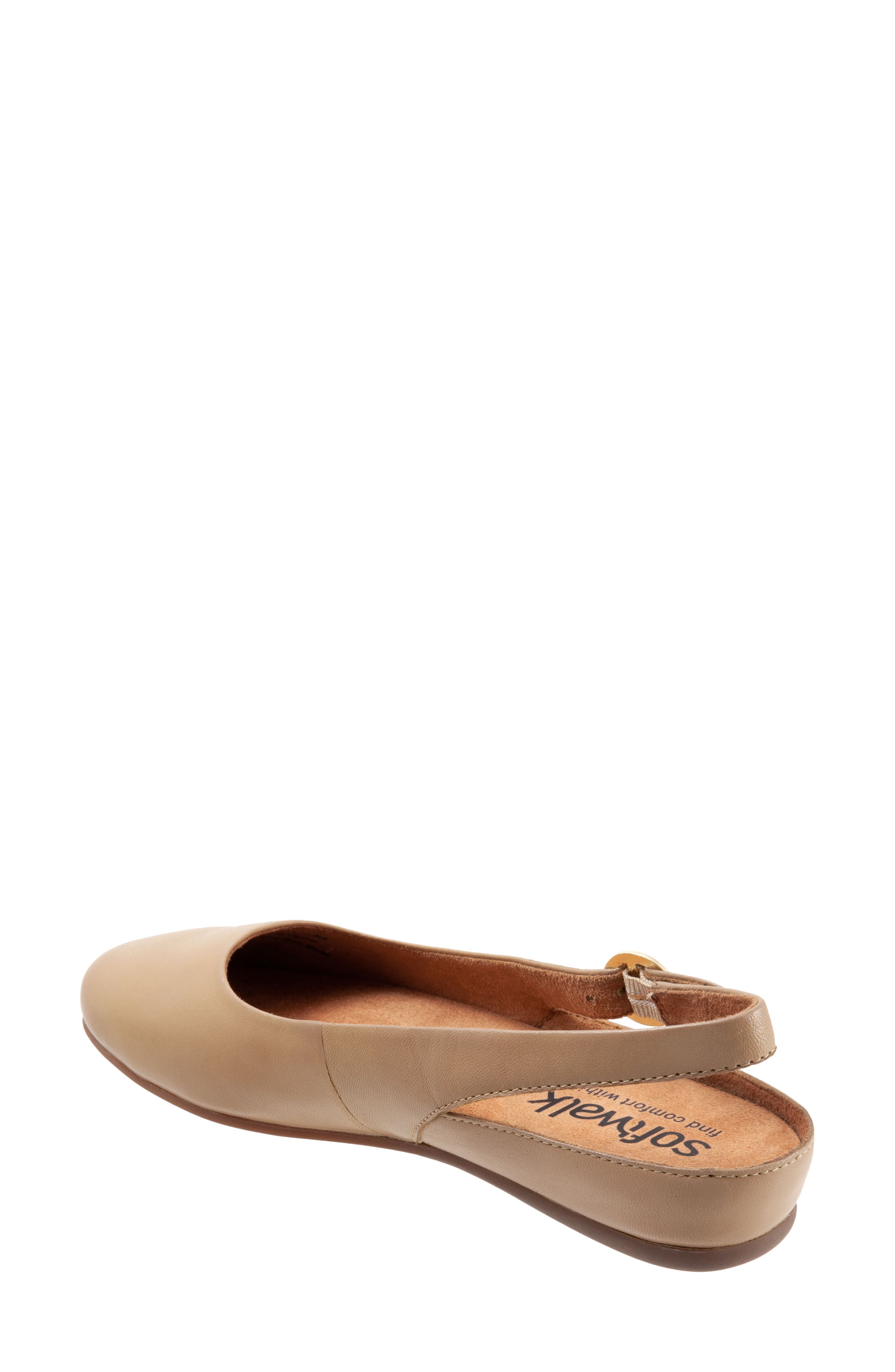 Sandy Slingback Flat Sandal, Alternate, color, BEIGE NAPPA LEATHER