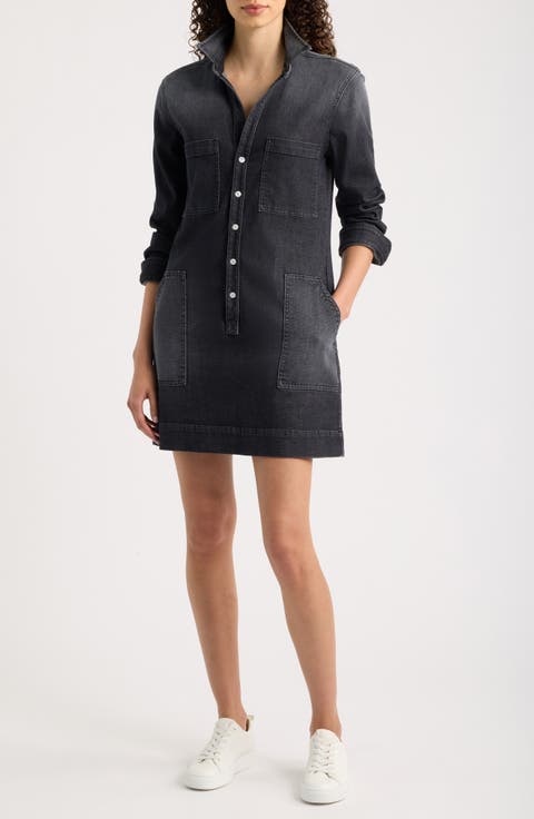Ireland Cotton & Linen Blend Utility Dress