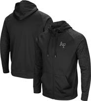 COLOSSEUM Men's Colosseum Black Air Force Falcons Blackout 3.0 Tonal Raglan Full-Zip Hoodie