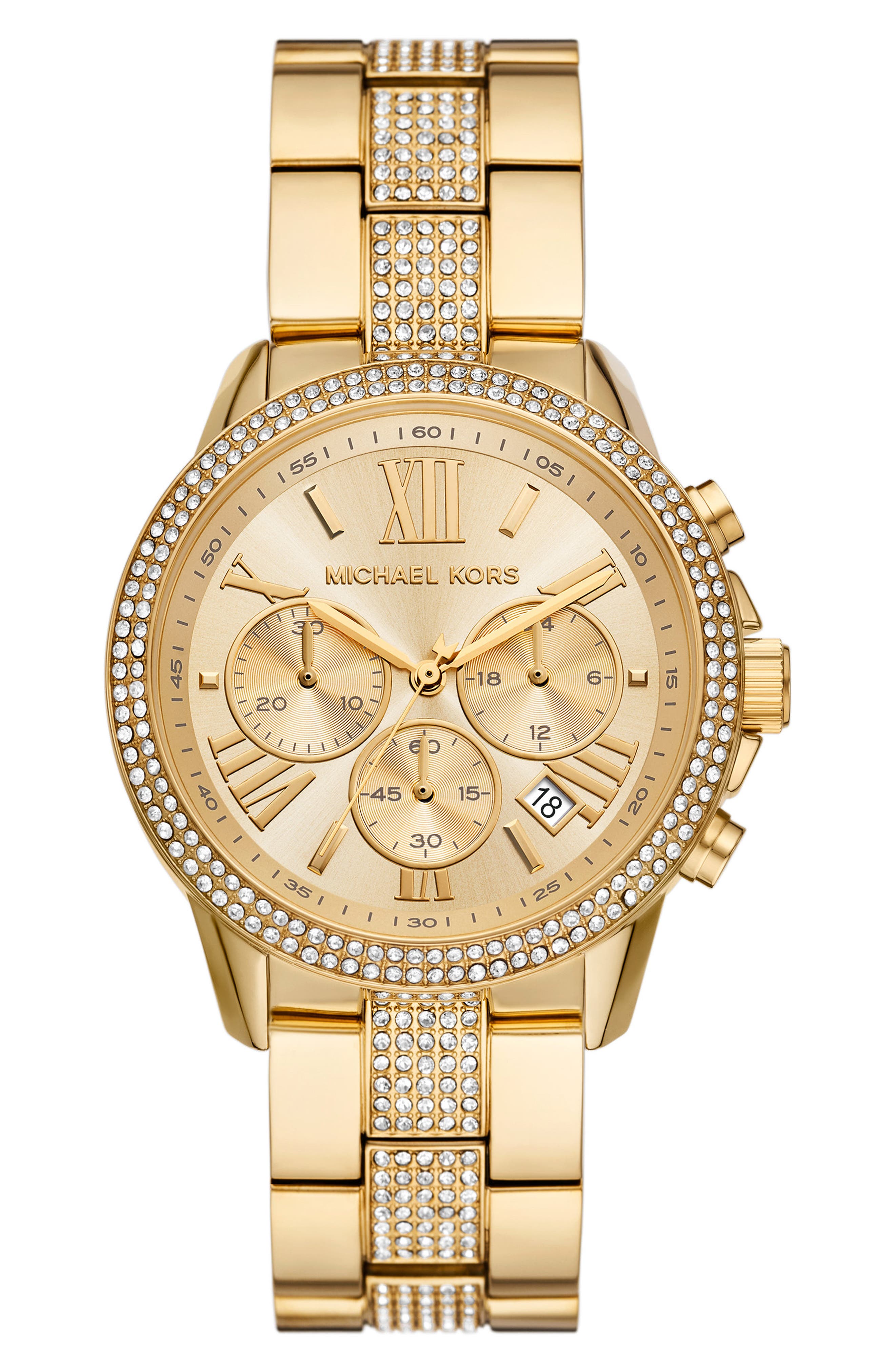 Michael Kors Brynn Crystal Quartz Chronograph Bracelet Watch, 40mm
