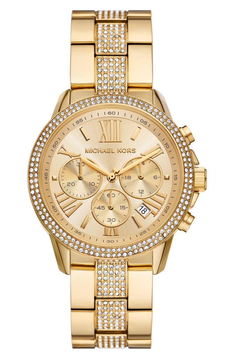 Michael Kors Brynn Crystal Quartz Chronograph Bracelet Watch, 40mm, Main, color,