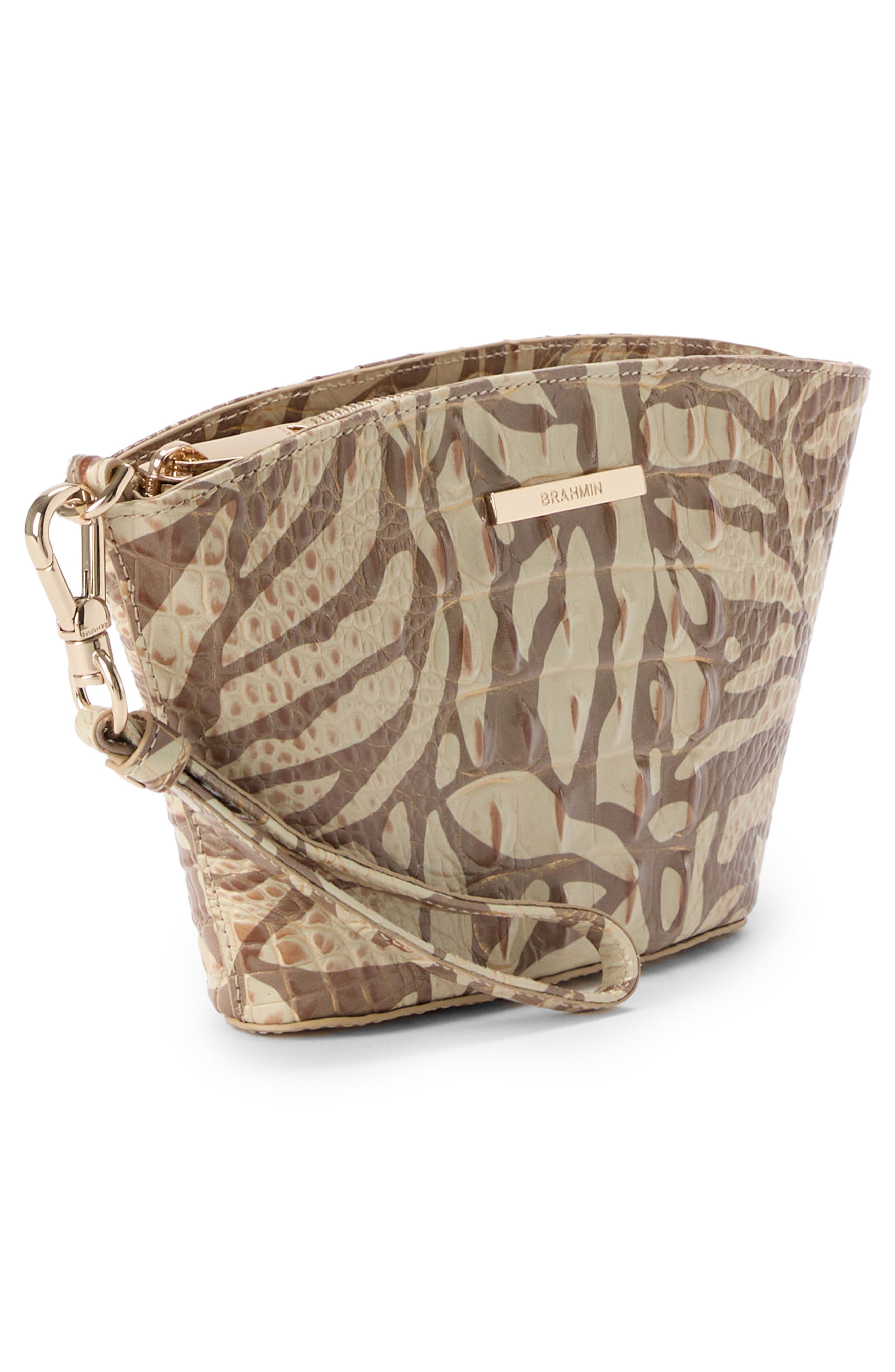 Brahmin Ariana Croc Embossed Leather Wristlet, Alternate, color, 