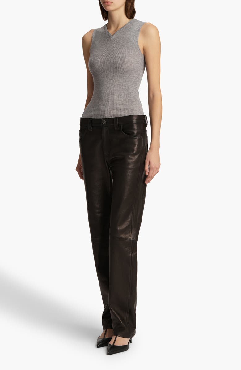 Khaite Renato Rib Merino Wool Blend Sleeveless Sweater, Alternate, color, Mercury