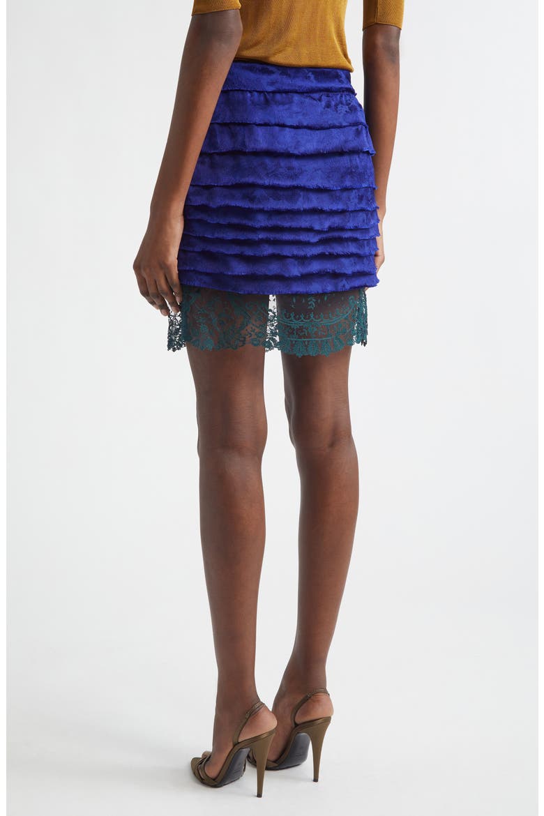 Layered Floral Jacquard Skirt, Alternate, color, BLEU SAPPHIRE