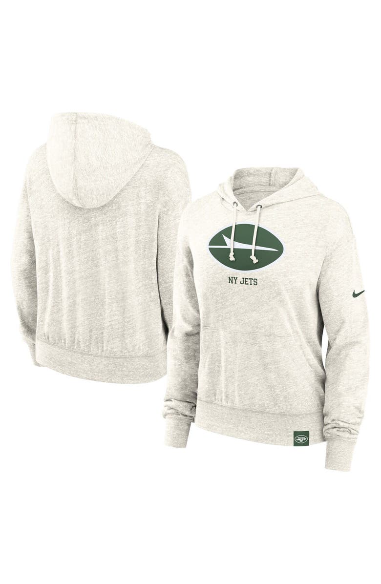 Nike Women's Nike Cream New York Jets Gym Vintage Logo Pullover Hoodie, Main, color, Cream