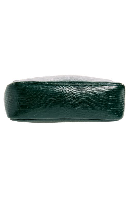 Shop Clare V . Midi Sac Lizard Embossed Leather Crossbody Bag In Forest Lizard