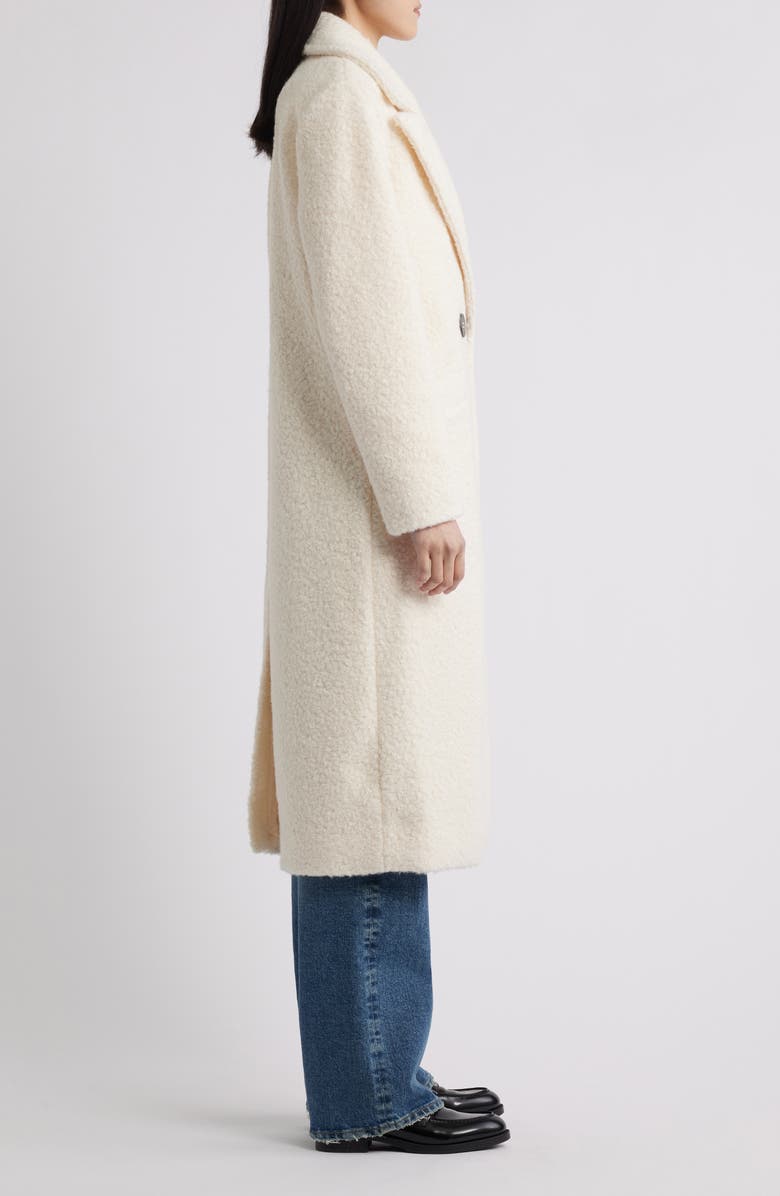 BCBGMAXAZRIA Double Breasted Bouclé Coat, Alternate, color, Cream