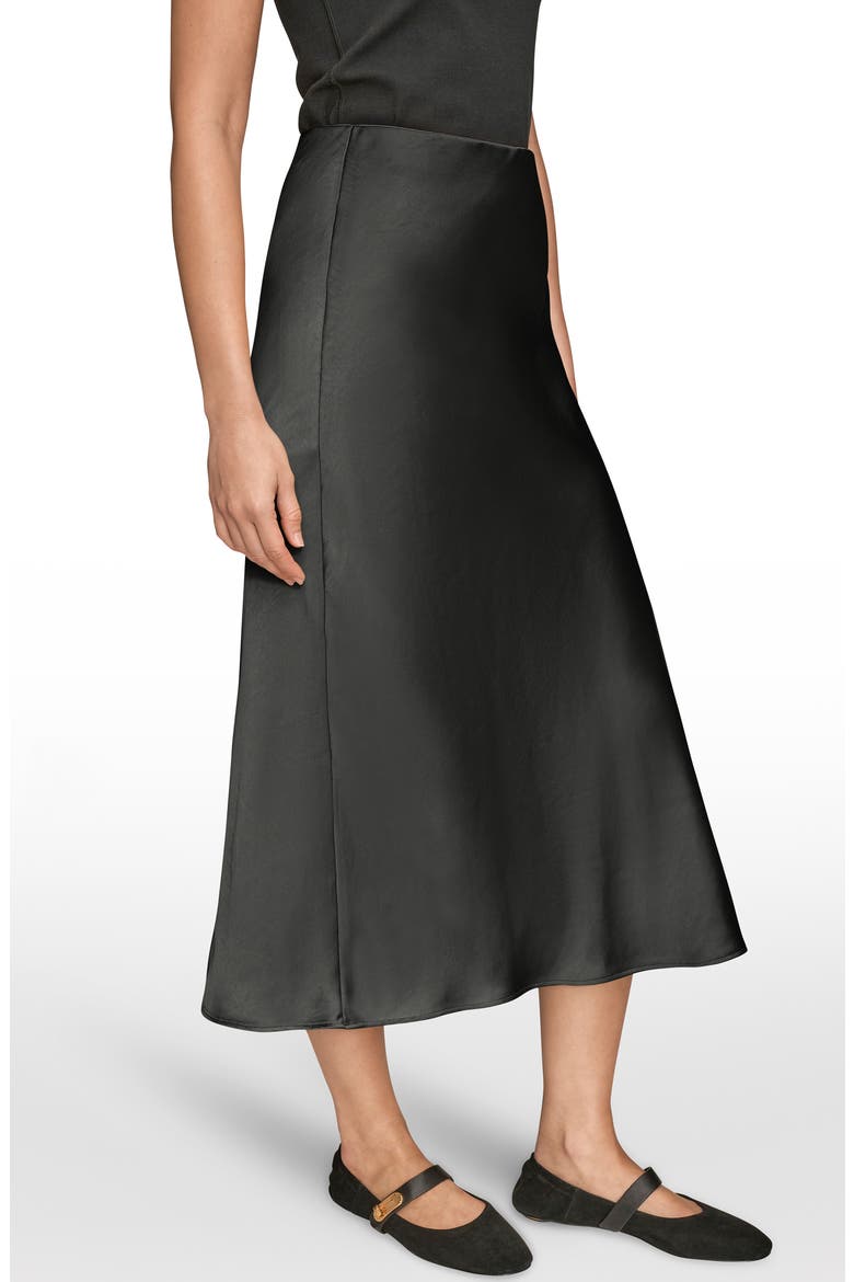 Satin Midi Skirt, Alternate, color, BLACK