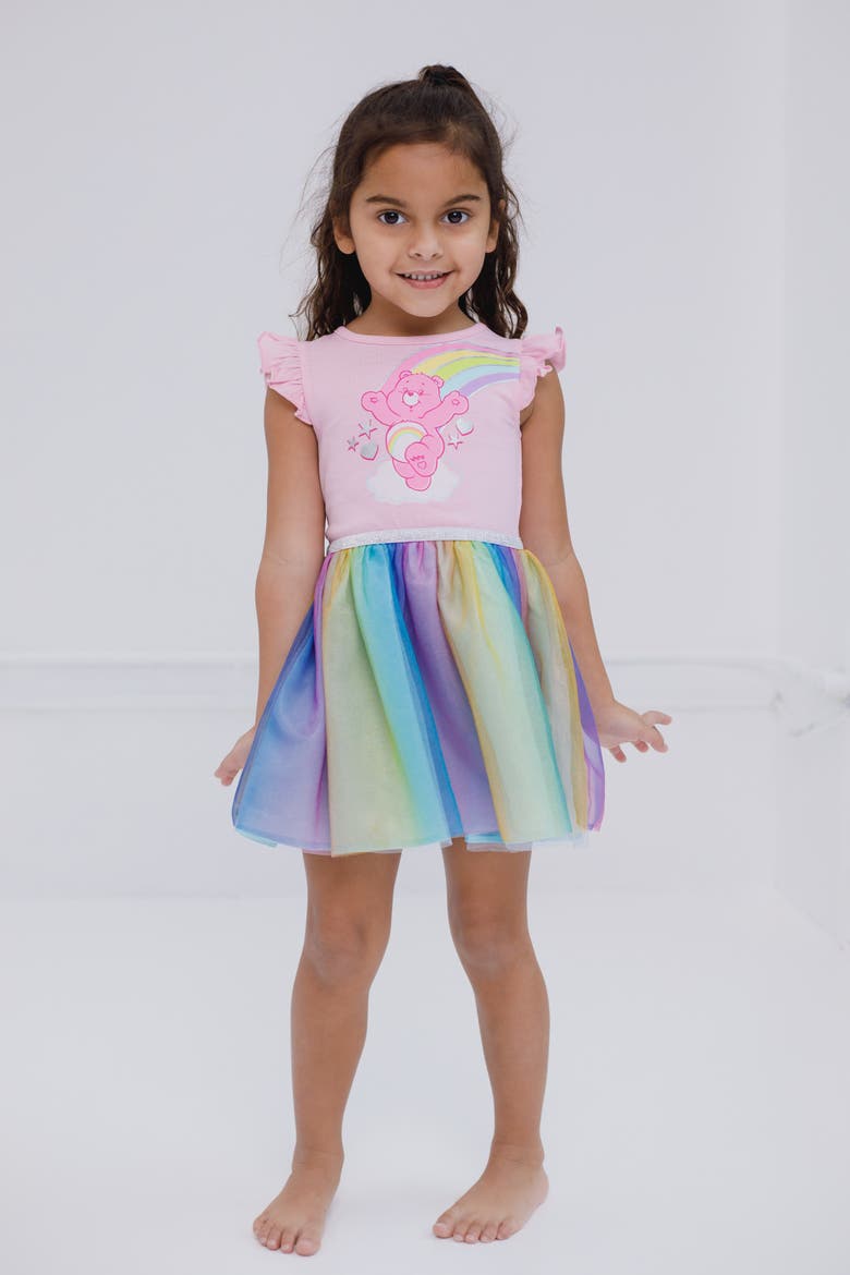 Cheer Bear Sleeveless Tutu Dress, Alternate, color, Cheer Bear Pink