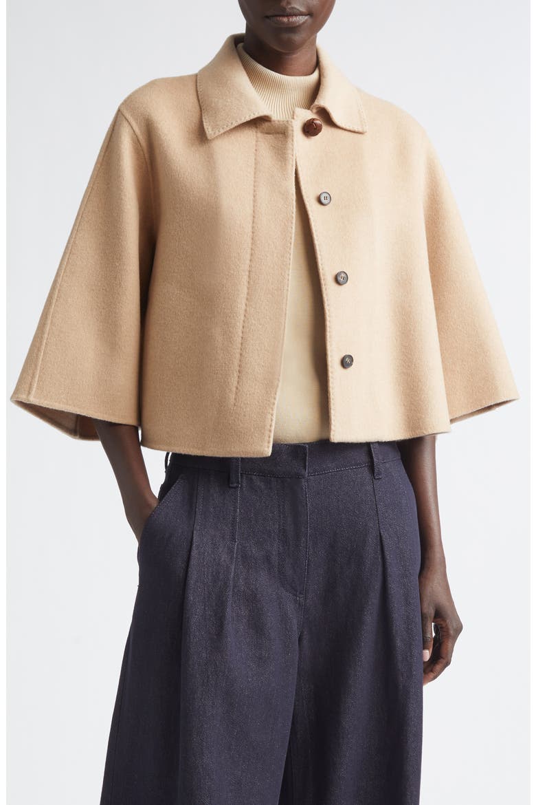 Double Face Wool & Cashmere Crop Jacket, Alternate, color, NATURAL