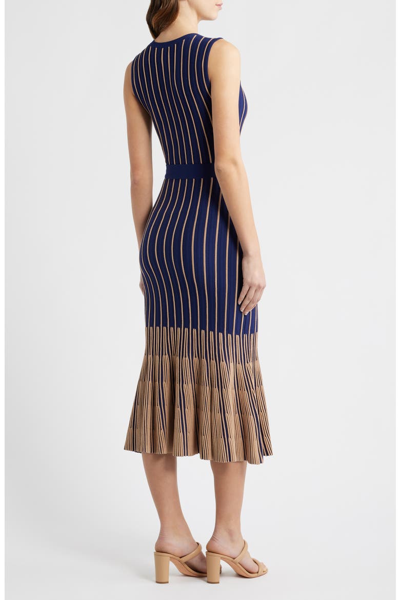 Tie Belt Knit Dress, Alternate, color, NAVY/ TAUPE