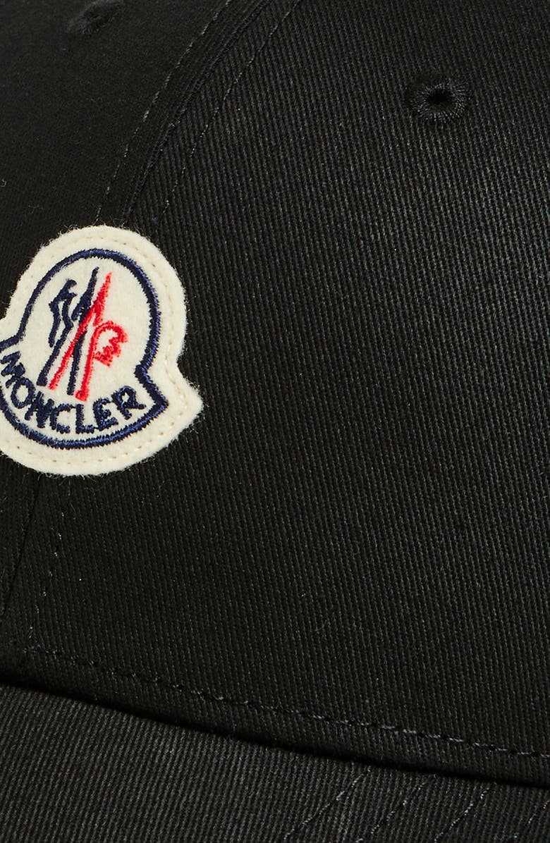 Moncler Logo Patch Baseball Cap, Alternate, color, Black
