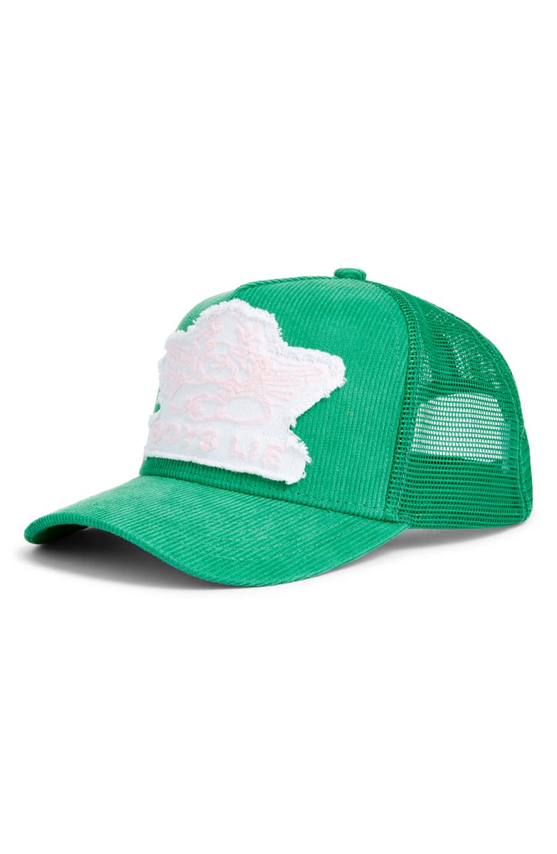 BOYS LIE Aura Trucker Hat, Main, color, Green
