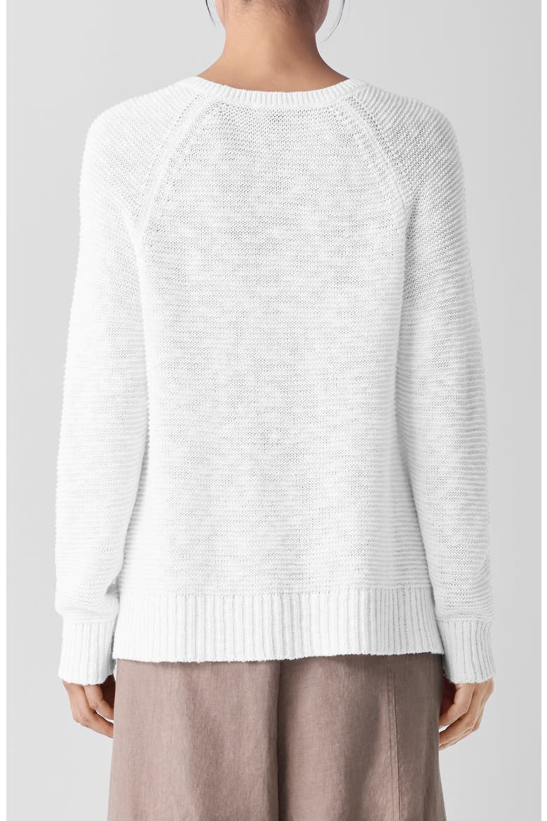 Raglan Sleeve Organic Linen & Organic Cotton Sweater, Alternate, color, WHITE