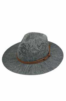 MARCUS ADLER Open Knit Wide Brim Panama Hat