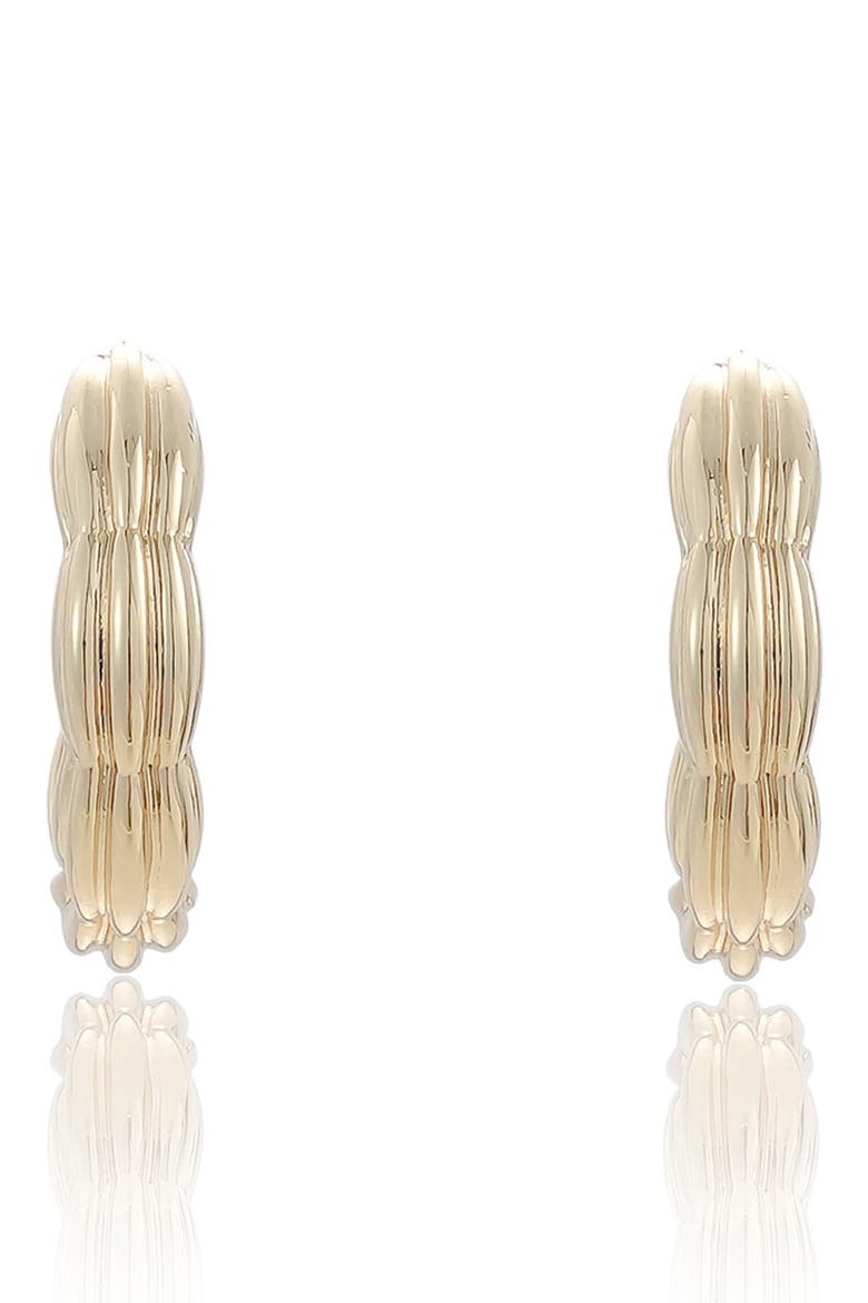 Ridge Hoop Earrings, Alternate, color, GOLD
