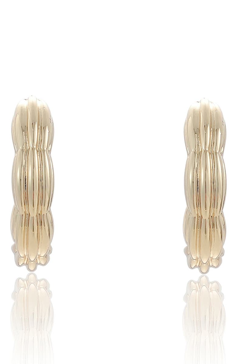 Ettika Ridge Hoop Earrings, Alternate, color, Gold