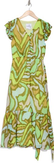 Landscape Cap Sleeve Maxi Dress