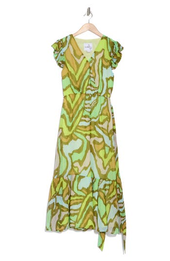 SAM EDELMAN SAM EDELMAN LANDSCAPE CAP SLEEVE MAXI DRESS 