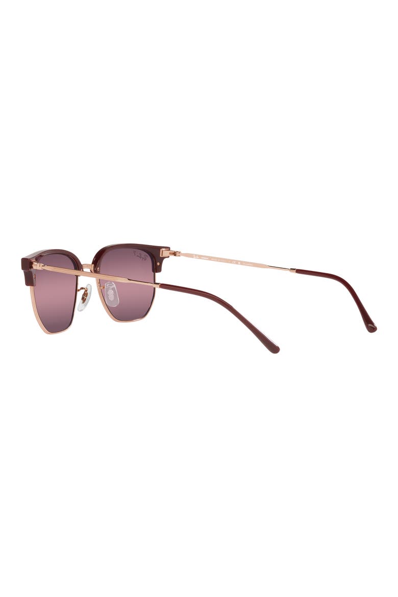 New Clubmaster 51mm Polarized Irregular Sunglasses, Alternate, color, BORDEAUX