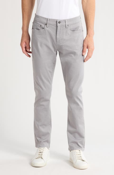 Stretch Cotton Straight Leg Pants
